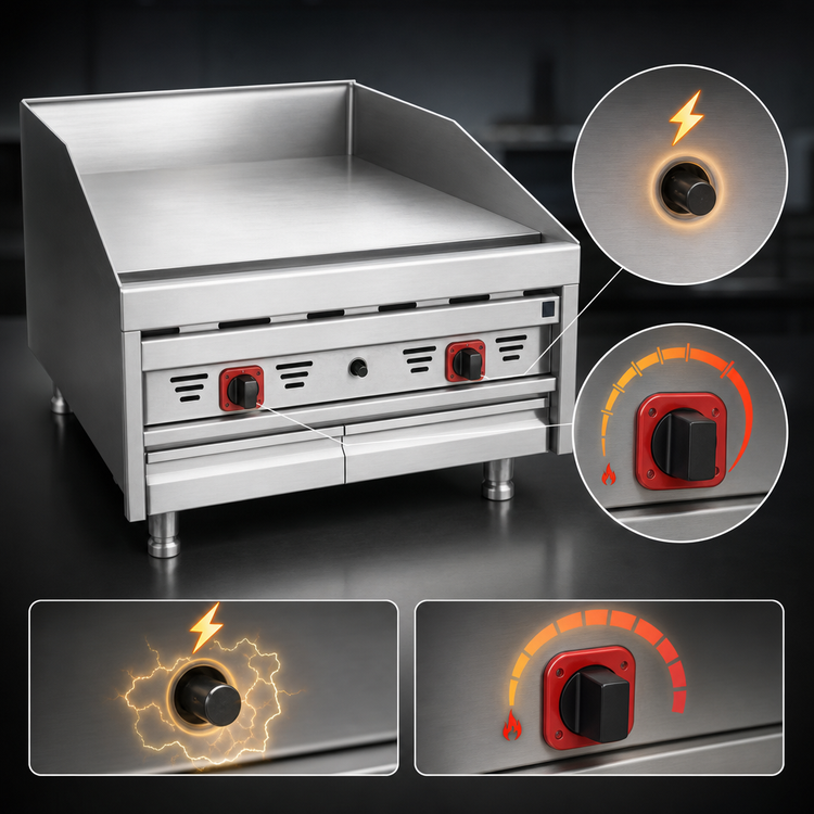 Product image #3 for MagiKitch'n Countertop Gas Griddle with Electric Thermostat and Matchless Ignition