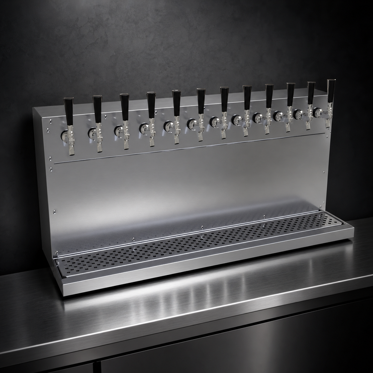 Product image #3 for Glastender 12-Faucet Wall-Mount Air-Cooled Draft Dispensing Tower