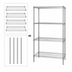 Thumbnail image #3 for Quantum 30 x 14 x 74 Inch 4-Shelf 304 Stainless Steel Stationary Wire Shelving Starter Kit