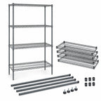 Thumbnail image #3 for Quantum WR63-2136GY Stationary Wire Shelving Starter Kit, 36"W x 21"D x 63"H, 4 Shelves, Gray Epoxy