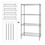 Thumbnail image #3 for Quantum WR74-1430S 30 x 14 x 74 Inch 4-Shelf 304 Stainless Steel Stationary Wire Shelving Starter Kit