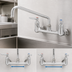 Thumbnail image #3 for T&S Brass Double Pantry Wall-Mount Mixing Faucet with 18-Inch Swivel Nozzle, 8-Inch Centers