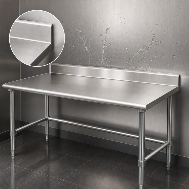 Product image #3 for Eagle Spec-Master Stainless Steel Work Table with 4-1/2-Inch Backsplash, 144 x 36 Inches