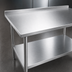 Thumbnail image #3 for Stallion 30 Inch x 30 Inch Corner Work Table, 16-Gauge 300-Series Stainless Steel Top, 1-1/2 Inch Rear Riser, Adjustable Undershelf