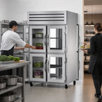 Thumbnail image #3 for True Mfg. - General Foodservice SPEC SERIES STA2RPT-4HG-2G-HC 2-Section Pass-Thru Reach-In Refrigerator, Glass Doors, Top-Mounted Refrigeration