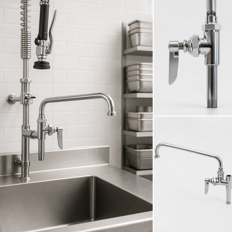 Product image #3 for T&S Brass Add-On Faucet for Pre-Rinse Units with 12-Inch Swing Nozzle