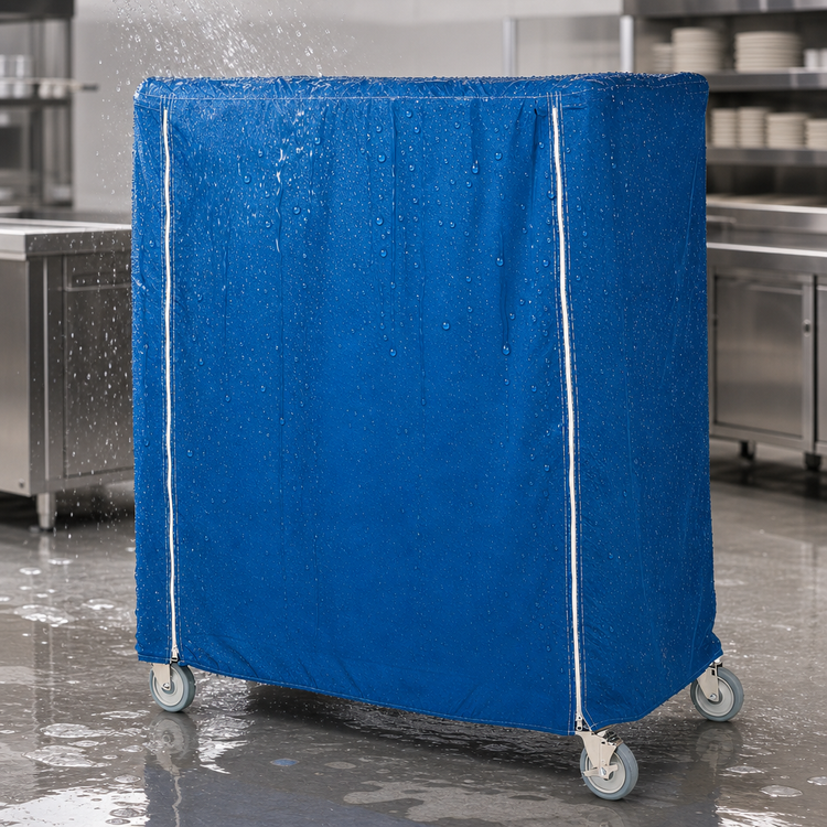 Product image #3 for Metro Mariner Blue Waterproof Vinyl-Nylon Queen Mary/Banquet Cart Cover, 60 x 18 x 62 Inches