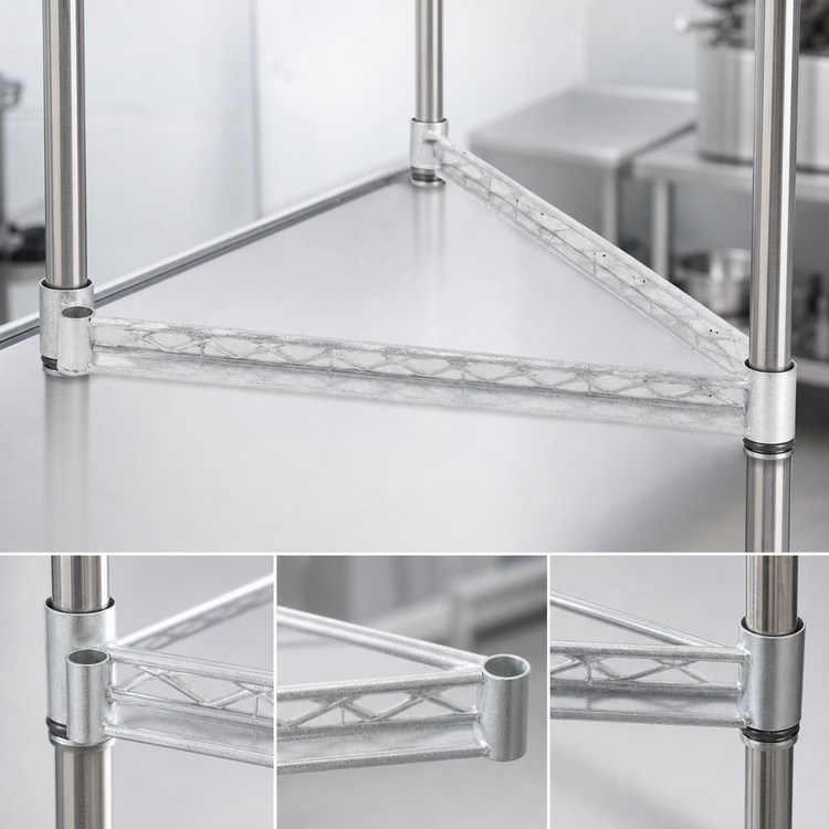Product image #3 for Eagle Group 36 x 36 Inch 3-Sided Double Truss Shelf Frame, Stainless Steel