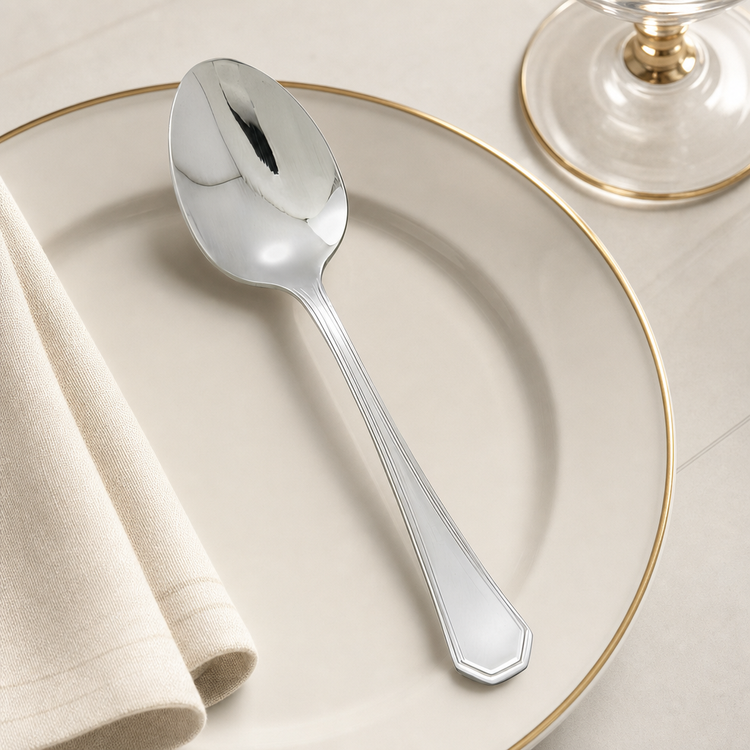 Product image #4 for Winco Victoria European Tablespoon, 8-1/4 Inch, Extra Heavyweight, Mirror Finish, 18/8 Stainless Steel