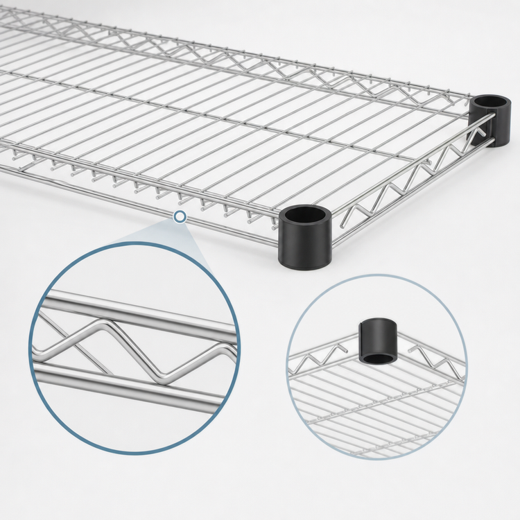 Product image #3 for Eagle Quad-Adjust Commercial Wire Shelf with QuadTruss Design, 72 x 14 Inches, Stainless Steel