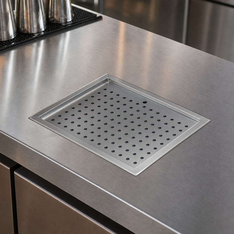 Product image #3 for Advance Tabco 18 x 24 Inch Drop-In Countertop Stainless Steel Drain Pan with Removable Drip Tray