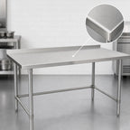 Thumbnail image #3 for John Boos Stallion ST6R1.5-2484GBK-X 84-Inch x 24-Inch Stainless Steel Work Table, 16-Gauge 300 Series Top, Rear Backsplash, Galvanized Open Base