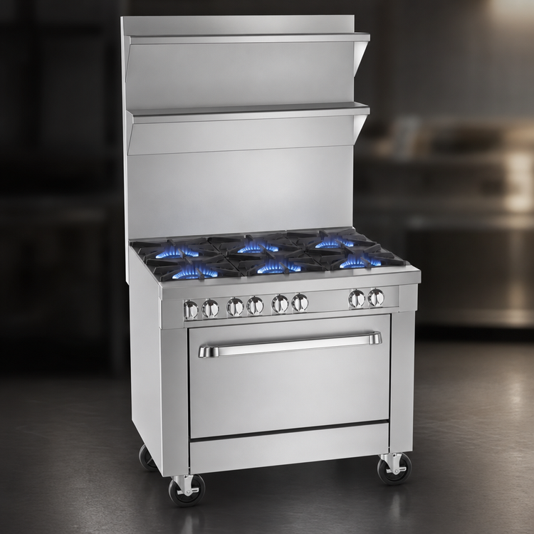 Product image #3 for Southbend Platinum 48-Inch Heavy-Duty Gas Sectional Range with 8 Open Burners, Cabinet Base, 280,000 BTU