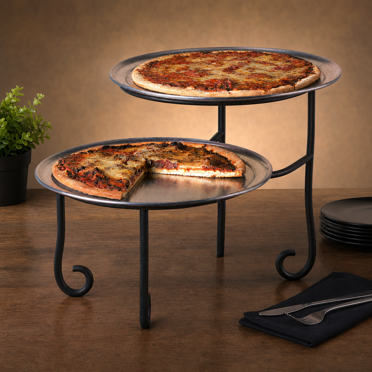 Product image #3 for Ironworks Two-Tier Black Wrought Iron Buffet Display Stand