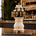 Thumbnail image #3 for Glastender Braumeister 4-Faucet Polished Brass Air-Cooled Draft Dispensing Tower with Ceramic Column and Drain Pan