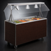 Thumbnail image #3 for Vollrath 2-Series Affordable Portable 4-Pan Non-Refrigerated Cold Food Station with Buffet Breath Guard, Lights, Cherry Woodgrain Storage Base