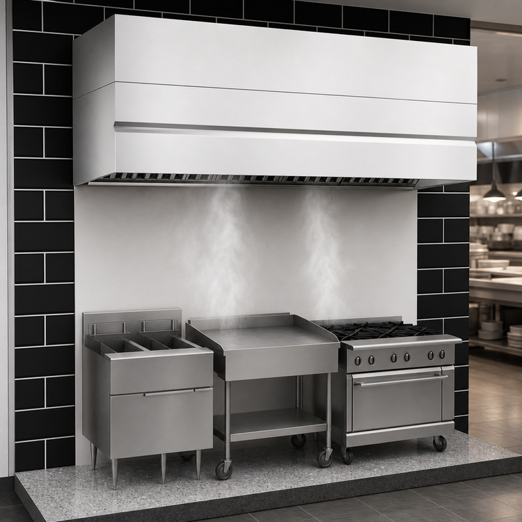 Product image #4 for Avtec SimpleSpec 48-Inch Wall-Mounted Type I Box Canopy Hood, 60-Inch Deep, 430 Stainless Steel
