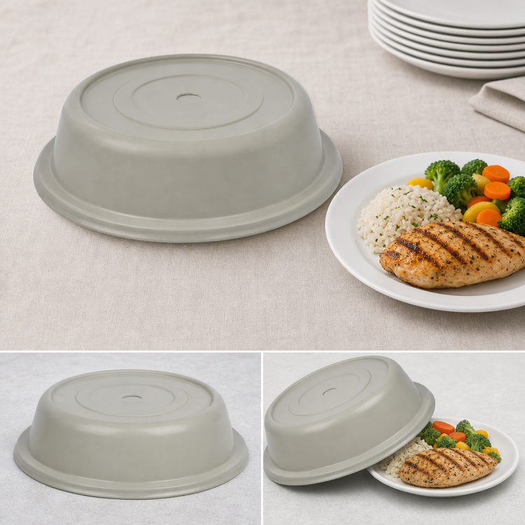Product image #4 for Cambro Versa Camcover Round Fiberglass Plate Cover, 12-1/4-Inch Inside Diameter, Antique Parchment