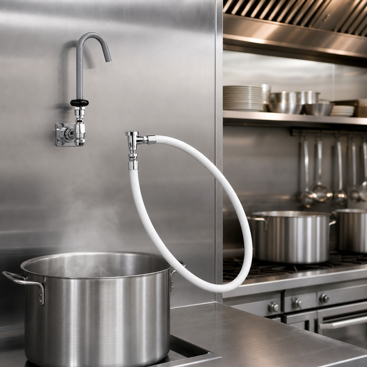 Product image #3 for Fisher 5008 Commercial Pot Filler with 72-Inch Hose, Vacuum Breaker, and 360° Swivel Gooseneck
