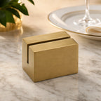 Thumbnail image #4 for American Metalcraft GCHR1 Gold Rectangular Cast Aluminum Menu Card Holder Case of 144