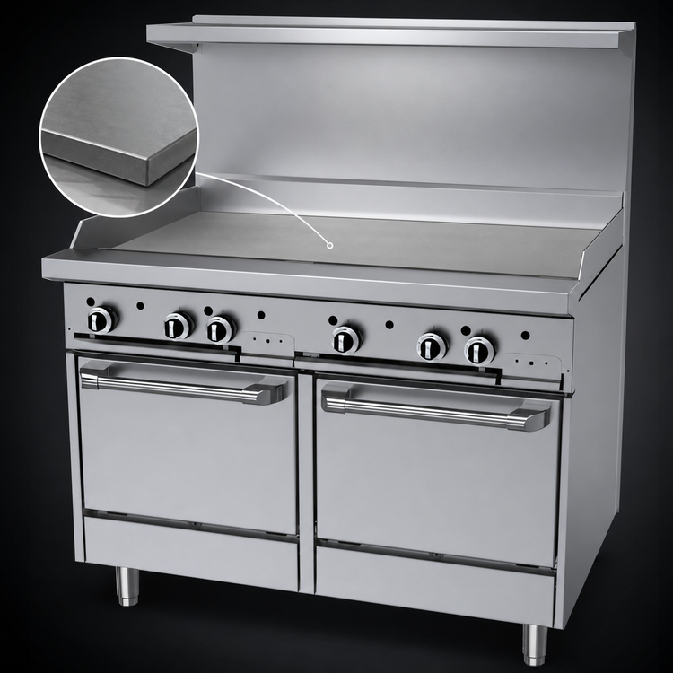 Product image #3 for Garland G Starfire Pro 48-Inch Gas Restaurant Range with 48-Inch Griddle and Two Space-Saver Ovens