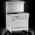 Thumbnail image #3 for Southbend Ultimate 36-Inch Gas Restaurant Range with 1/2-Inch Thermostatic Griddle, Cabinet Base, and Backriser Shelf