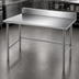 Thumbnail image #3 for Advance Tabco 72-Inch x 30-Inch 16-Gauge 430 Stainless Steel Work Table with 5-Inch Backsplash and Galvanized Open Base