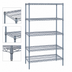 Thumbnail image #3 for Quantum Stationary Wire Shelving Starter Kit, 54W x 24D x 63H, Gray Epoxy Antimicrobial, 5 Shelves