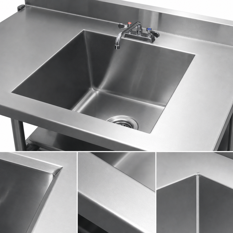 Product image #3 for Advance Tabco TA-11V Single Bowl Welded Table-Top Sink, 16 x 20 x 14-Inch Deep Bowl, Faucet Included
