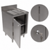 Thumbnail image #3 for BK Resources UBC-1821HL Freestanding Stainless Steel Underbar Cabinet with Hinged Door and Lock, 18-Inch Drainboard Top, 4-Inch Riser
