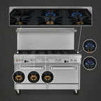 Thumbnail image #3 for Southbend (Middleby) Ultimate 4605AC-2T 60-Inch Gas Restaurant Range, 5 Burners, 24-Inch Thermostatic Griddle, Convection Oven, Cabinet Base