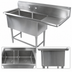 Thumbnail image #3 for John Boos Pro-Bowl 2-Compartment Stainless Steel Sink with Right Drainboard, 54-3/16 x 25-1/2 x 44-1/16 Inches