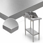 Thumbnail image #3 for John Boos Stallion EFT8-3015SSK-S 15 x 30-Inch Stainless Steel Filler Table with Drop-In Sink, Faucet, Open Base and Undershelf