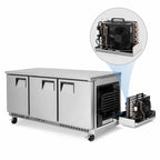Thumbnail image #3 for Everest Refrigeration ETBR3 Three-Section 22 Cu. Ft. Undercounter Worktop Refrigerator, Solid Doors, Rear-Mounted Self-Contained Refrigeration