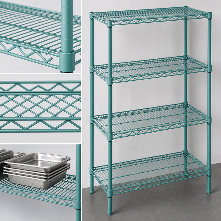 Product image #3 for EagleGard 4-Tier Wire Shelving Starter Unit, 30W x 18D x 74H, Stationary, Hybrid Epoxy Finish