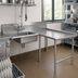 Thumbnail image #3 for John Boos Pro-Bowl L-Shaped Island Soiled Dish Table with Pre-Rinse Sink Bowl, Right-to-Left, 60