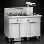 Thumbnail image #3 for Imperial (Middleby) IFSCB475EUT 4-Tank Electric Floor Fryer, 75-lb. Tanks, Built-In Filter, Dump Station, Stainless Steel
