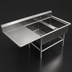 Thumbnail image #3 for John Boos Pro-Bowl 2-Compartment Stainless Steel Sink with Left Drainboard and Legs