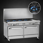 Thumbnail image #3 for Southbend (Middleby) Ultimate 4603CC-3G 60-Inch Gas Restaurant Range with 4 Burners, 36-Inch Griddle and 2 Cabinets