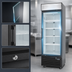 Thumbnail image #3 for Hurakan by Equip.me 1-Section Reach-In Glass Door Freezer Display, 15.2 Cu. Ft., Black