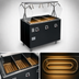 Thumbnail image #3 for Vollrath 2-Series 46-Inch 3-Well Portable Hot Food Station with Enclosed Base and Lighted Buffet Breath Guard, Black
