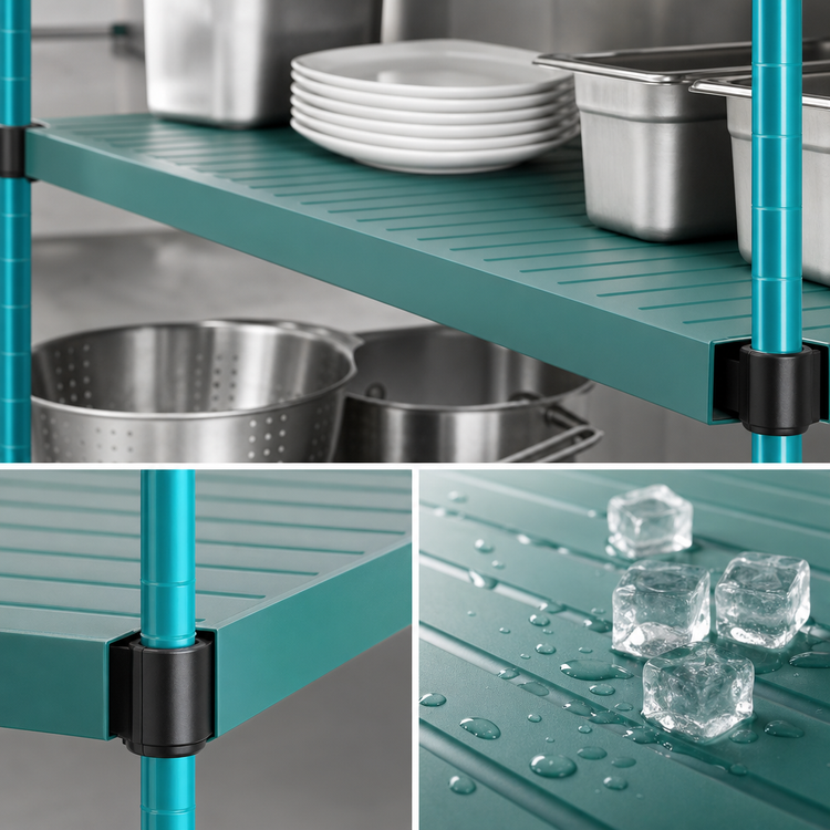 Product image #3 for QuadPlus 60 x 18 Inch Solid Green Polymer Shelf Mat with MICROGARD Antimicrobial Protection