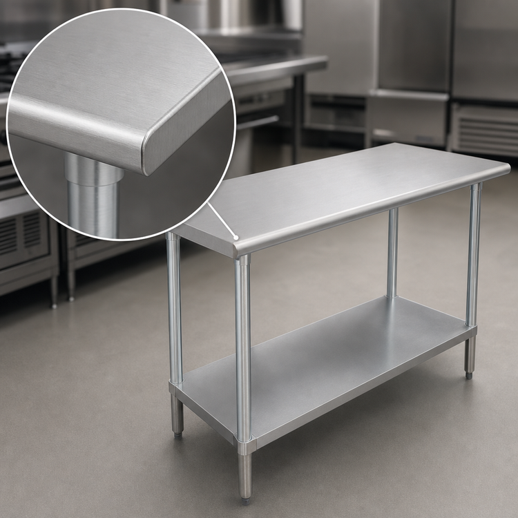 Product image #3 for Advance Tabco Special Value Series Flat Top Stainless Steel Work Table with Adjustable Undershelf, 84 x 24 Inches