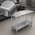 Thumbnail image #3 for Advance Tabco Special Value Series Flat Top Stainless Steel Work Table with Adjustable Undershelf, 84 x 24 Inches