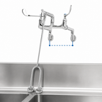 Thumbnail image #3 for T&S Brass B-0650-02 Service Sink Faucet, Adjustable Wall Mount, Plain End Outlet, 8-Inch Centers, 6-Inch Wrist Handles