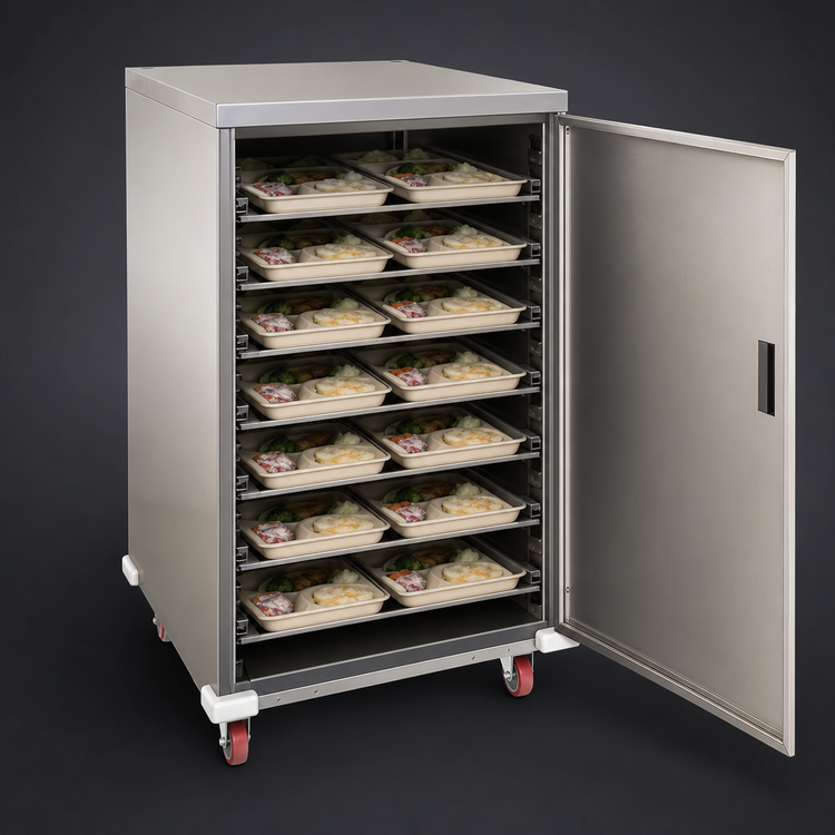 Product image #3 for Carter-Hoffmann Economy Enclosed Mobile Patient Tray Cart, Single Door, 12-Tray Capacity