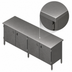 Thumbnail image #3 for 16 Gauge Stainless Steel Enclosed Base Work Table with Hinged Doors, 120 x 30 Inches