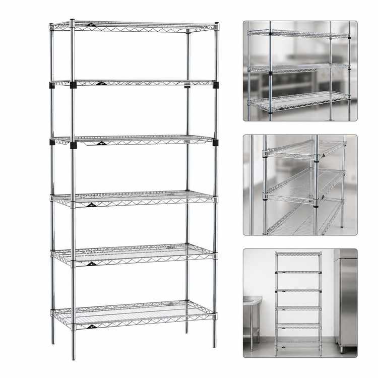 Product image #3 for Metro Super Erecta 36" x 18" x 74" Chrome Plated 6-Tier Starter Wire Shelving Unit