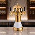 Thumbnail image #3 for Perlick Roma 4-Faucet Countertop Glycol-Cooled Draft Beer Tower with Gold-Tone Brass Body and White Ceramic Skirt