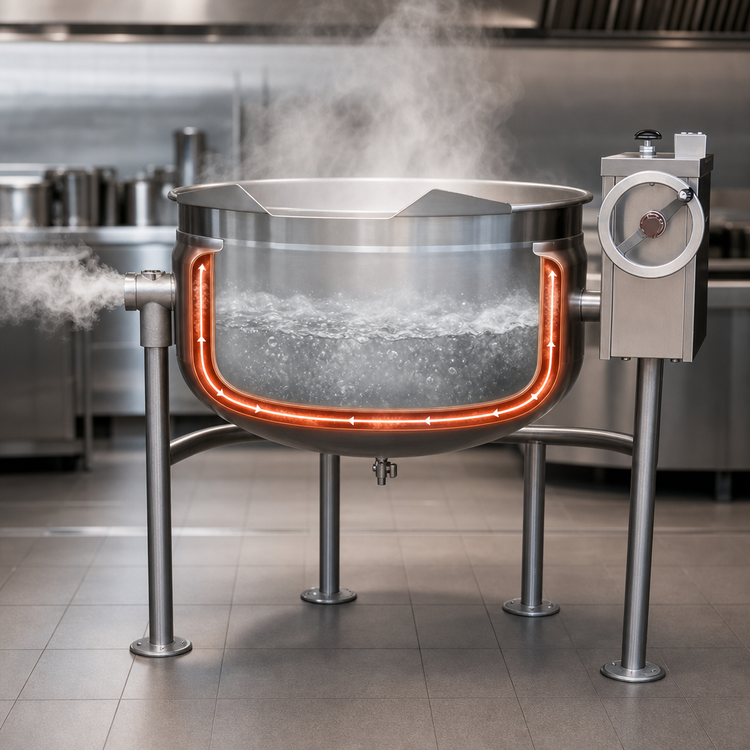 Product image #3 for Southbend Steam 40 Gallon Direct Steam Full-Jacketed Manual Crank Tilting Kettle